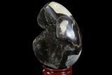Septarian Dragon Egg Geode - Black Crystals #88333-1